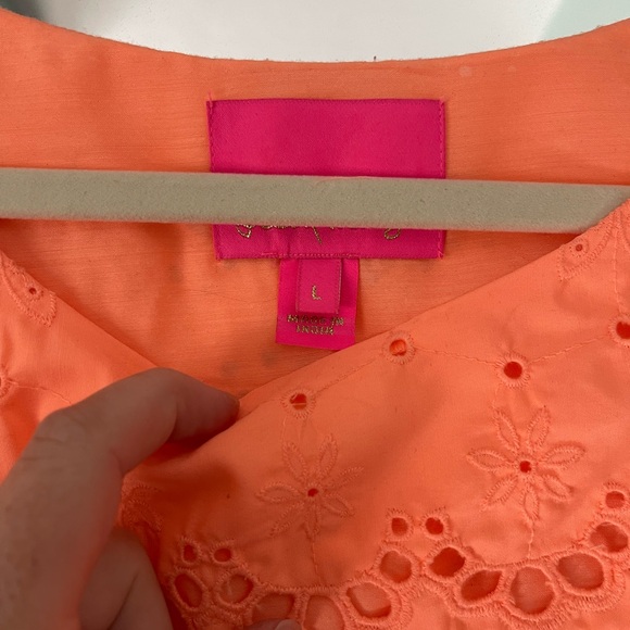 Lilly Pulitzer bright orange lace detailed dress - Picture 3 of 3